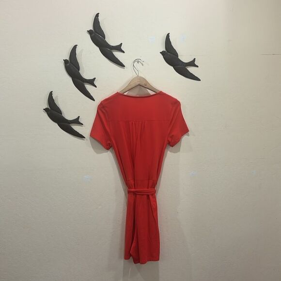 NEW! Boden Red Caroline Faux Wrap Cotton Knit Jersey Playsuit Romper - 6T - Picture 5 of 14